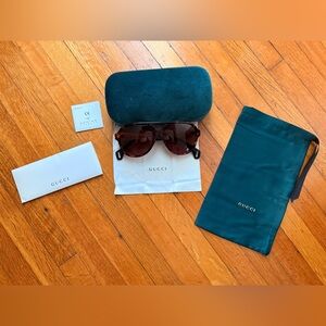 Gucci • Tortoise Aviator Sunglasses